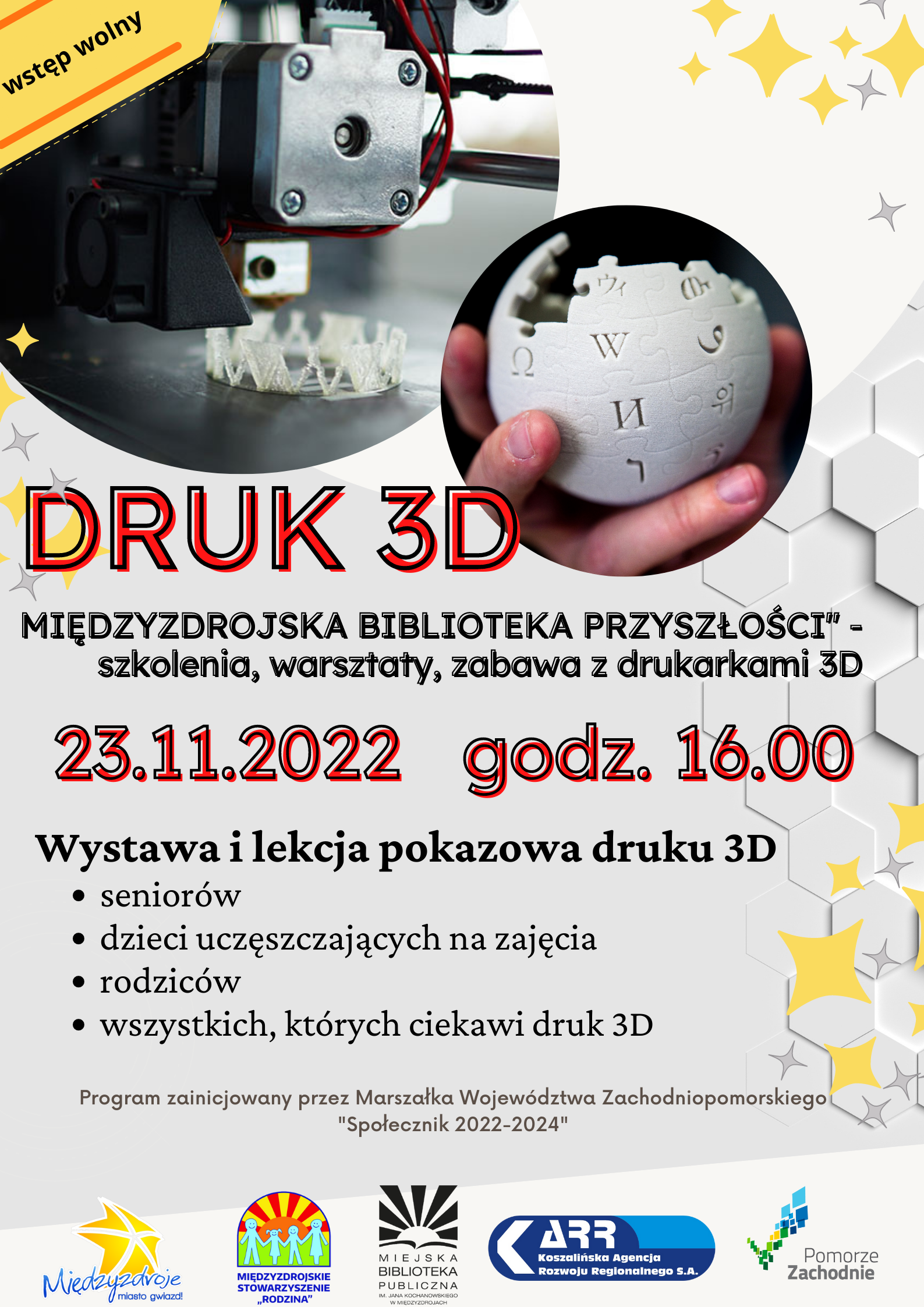 Druk 3D - wystawa i lekcja pokazowa 23 listopada 2022 r. - zapowiedź