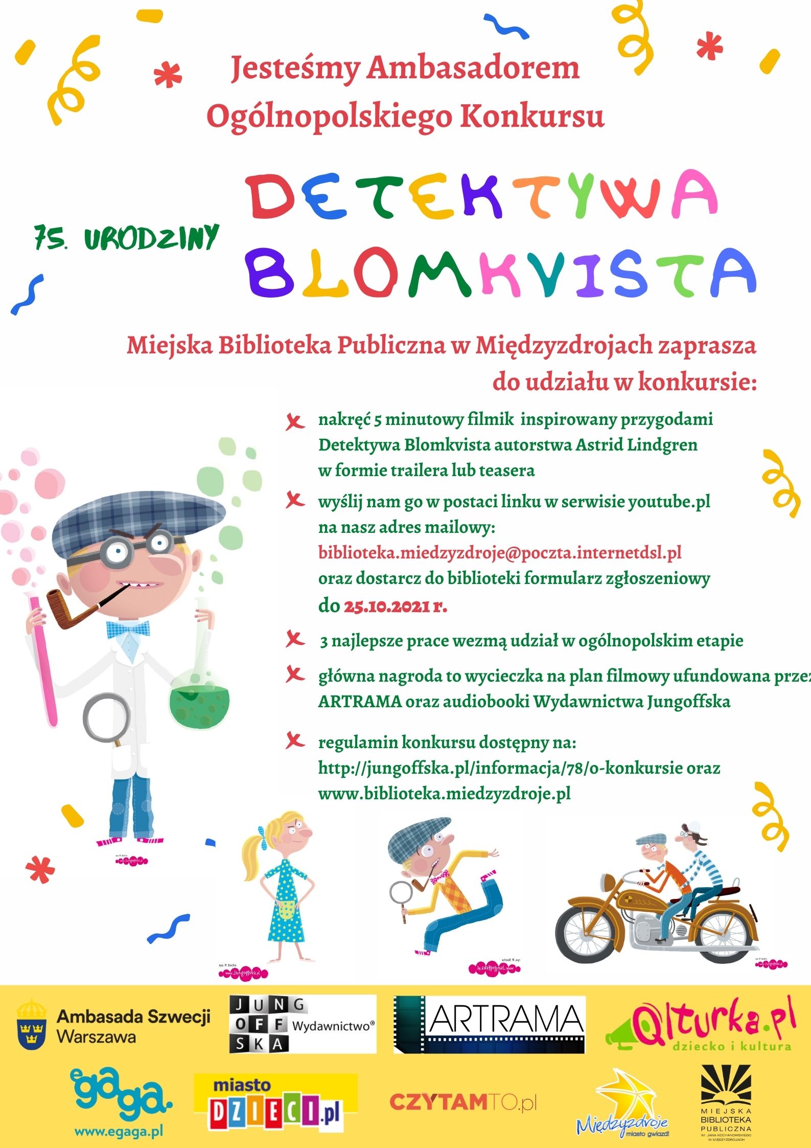 Ogólnopolski Konkurs  „75. urodziny Detektywa Blomkvista” 25 października 2021 r.