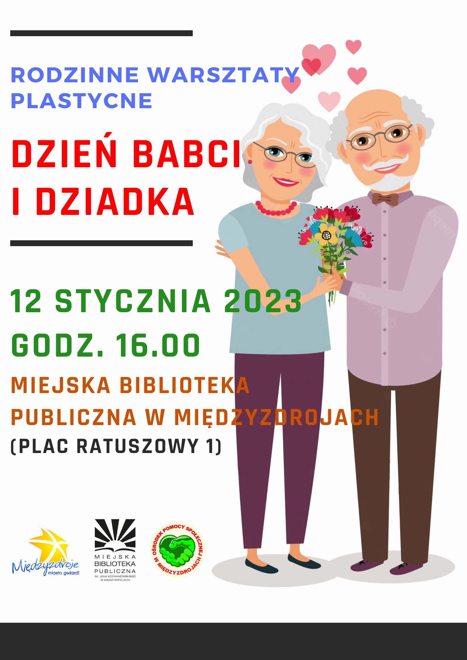 Rodzinne warsztaty plastyczne pt. „Dzień Babci i Dziadka” 12 stycznia 2023 r.