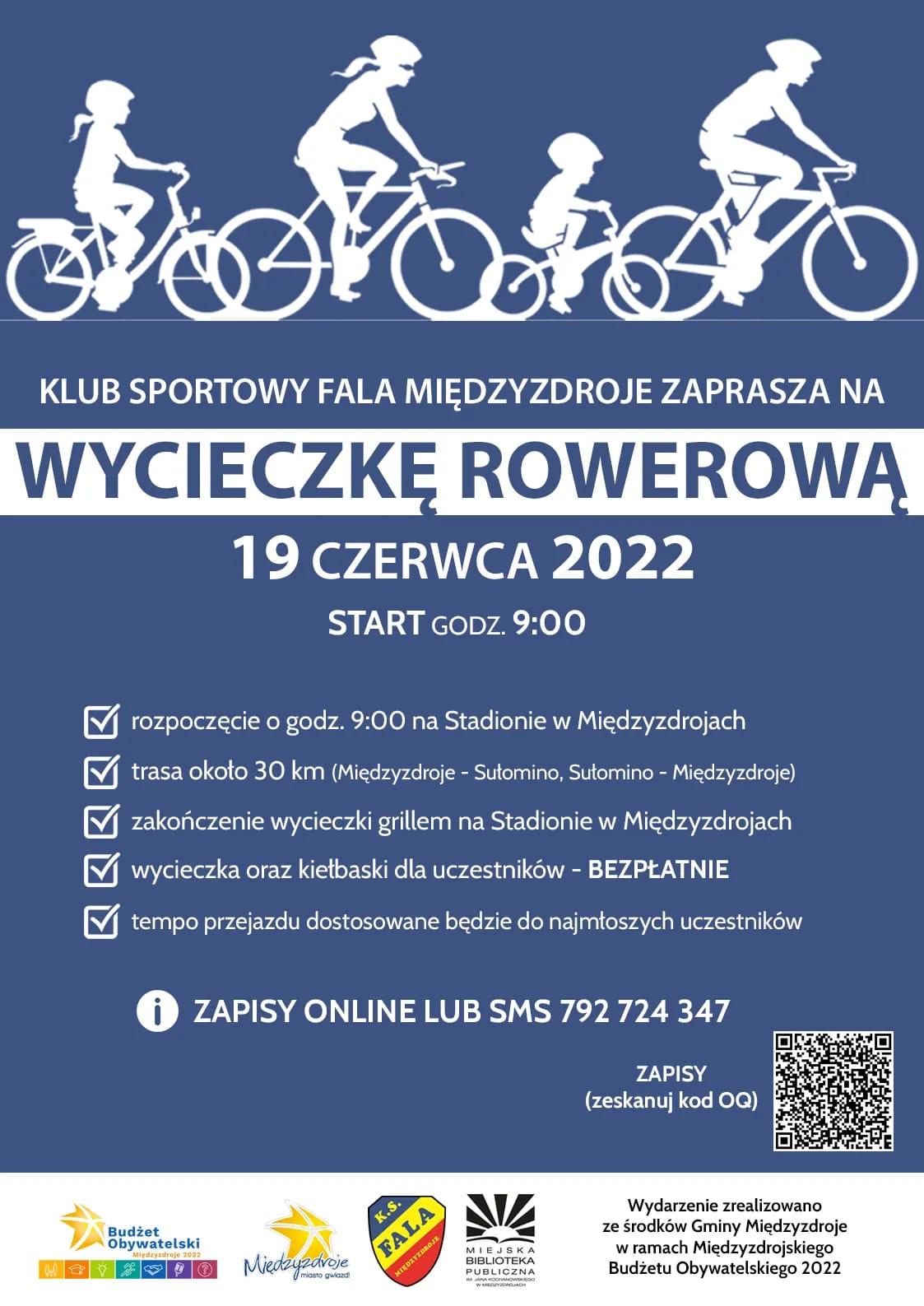 Wycieczka rowerowa z KS FALA Międzyzdroje 19.06.2022 r. - zapowiedź