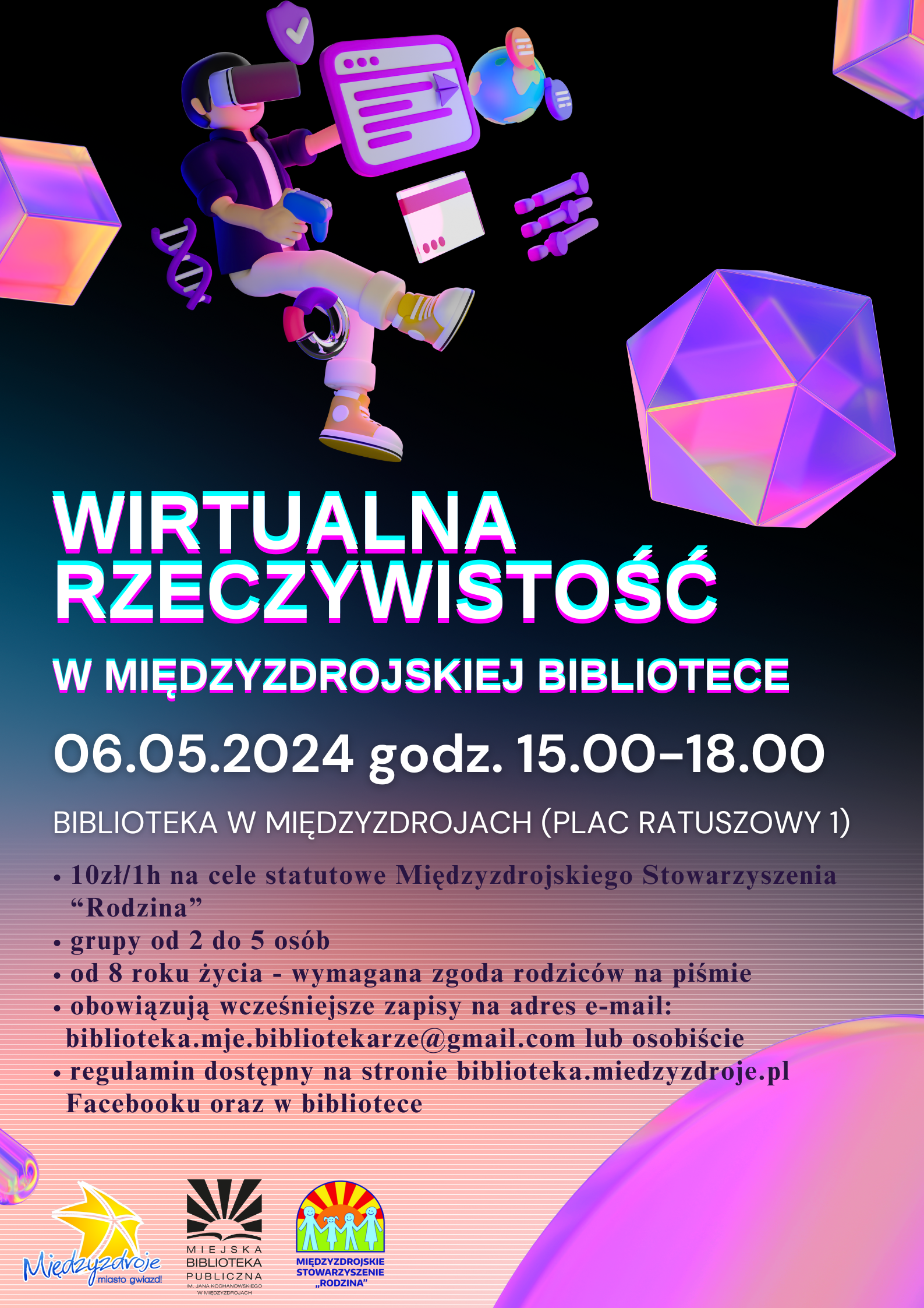 Wirtualna Rzeczywistość (VR) w międzyzdrojskiej bibliotece 6 maja 2024 r. - zapowiedź