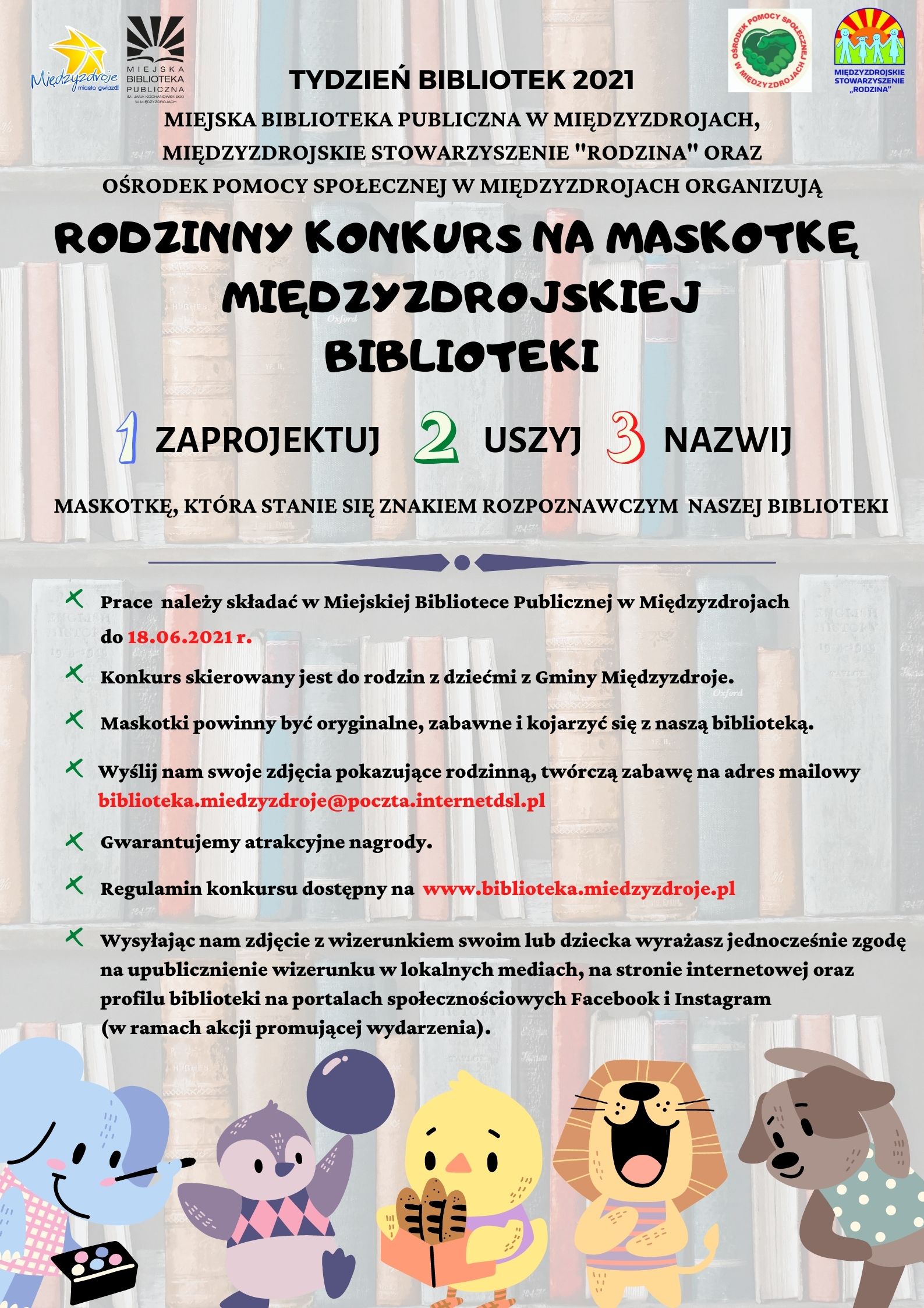 „Rodzinny konkurs na maskotkę międzyzdrojskiej biblioteki” - zapowiedź