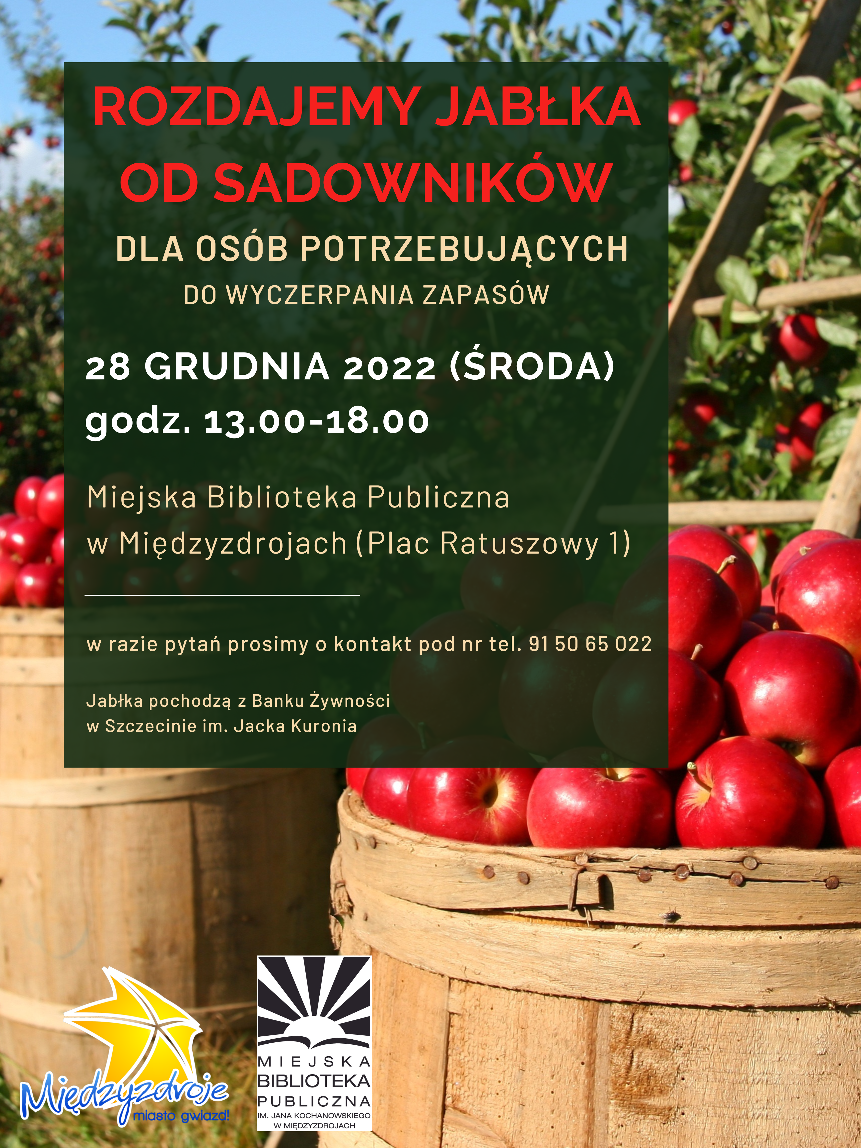 Rozdajemy jabłka od sadowników! 18-19 listopada 2022 r. - zapowiedź